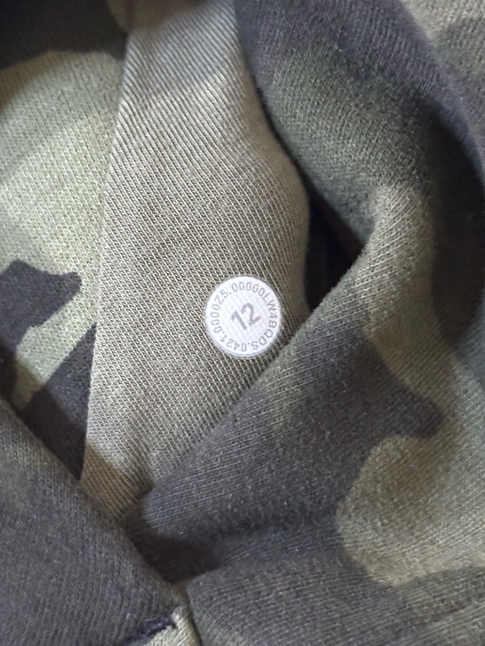 Lululemon Camo Zip Hoodie Scuba Style Green Athletic Jacket Sz 12 - Picture 4 of 5